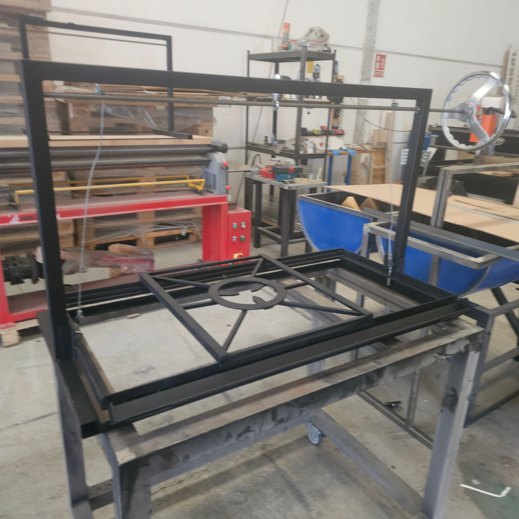 Parrilla Argentina Grill en V Modular #TallerDelBBQ | Sistema Elevable | Para Leña o Carbón | Estilo Santa María | Desmontable | La Gaucha