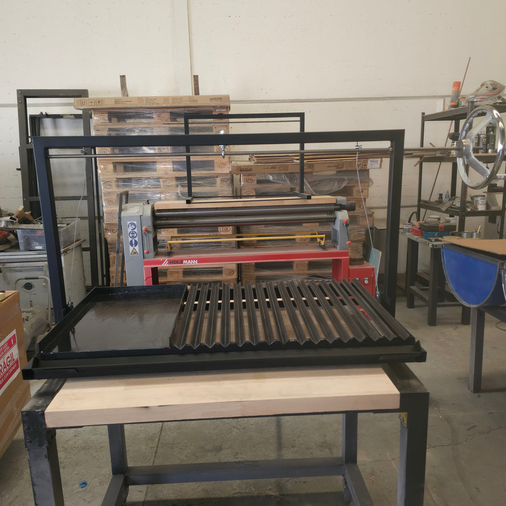 Parrilla Argentina Grill en V Modular #TallerDelBBQ | Sistema Elevable | Para Leña o Carbón | Estilo Santa María | Desmontable | La Gaucha