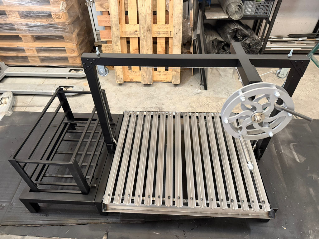 Parrilla Argentina Grill V Canal Recoge Grasas | Brasero Lateral #TallerDelBBQ | Sistema Elevable Frontal | Estilo Santa María | Desmontable