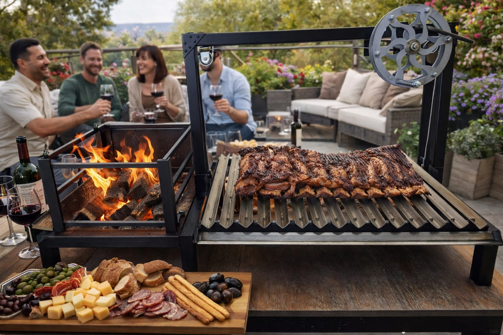 Parrilla Argentina Grill V Canal Recoge Grasas | Brasero Lateral #TallerDelBBQ | Sistema Elevable Frontal | Estilo Santa María | Desmontable