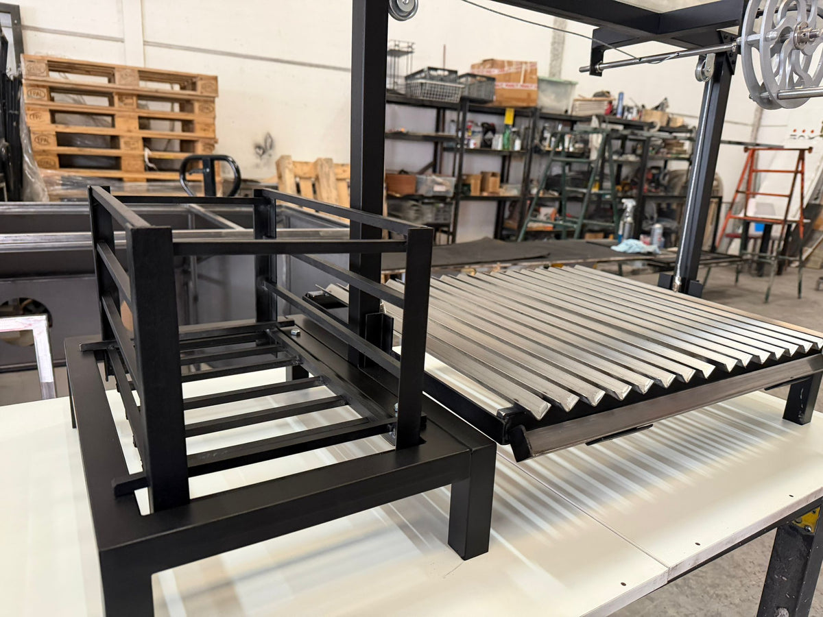 Parrilla Argentina Grill V Canal Recoge Grasas | Brasero Lateral #TallerDelBBQ | Sistema Elevable Frontal | Estilo Santa María | Desmontable