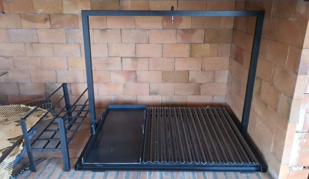 Parrilla Argentina Grill en V Modular #TallerDelBBQ | Sistema Elevable | Para Leña o Carbón | Estilo Santa María | Desmontable  | La Gaucha