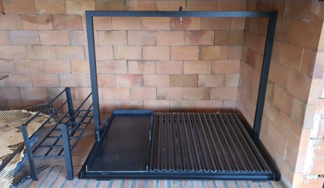 Parrilla Argentina Grill en V Modular #TallerDelBBQ | Sistema Elevable | Para Leña o Carbón | Estilo Santa María | Desmontable  | La Gaucha