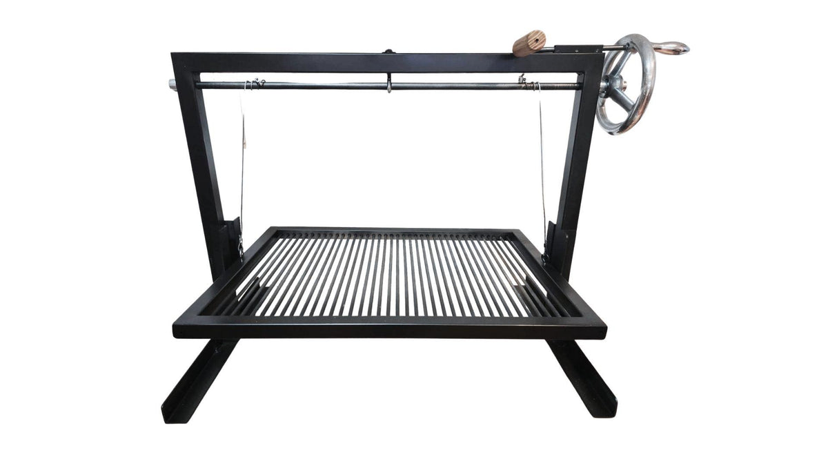 Portable Argentine Santa Maria Grill “La Reja” #TallerDelBBQ | Fixed Steel BBQ with Height Adjustment
