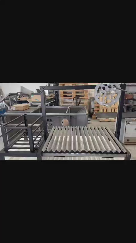 Parrilla Argentina MasterGrill 400  Pro | Bandeja Recoge-Cenizas y Zona de Atemperado #TallerDelBBQ | Sistema Elevable | Leña o Carbón