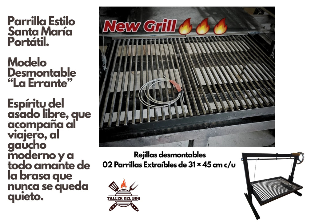 Parrilla Argentina Grill #TallerDelBBQ| Estilo Santa María Acero Reforzado